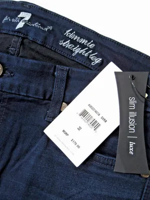NWT 7 For All Mankind Kimmie Straight Leg in Rich Blue Slim Illusion Jeans 32 thumbnail 3