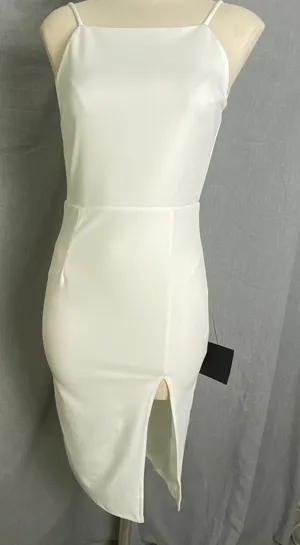NWT‎ Lulus White Backless Slit Party Dress LWD Formal S thumbnail 1