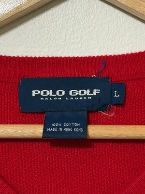 Ralph Lauren Polo Sweater Vest Size L/XL Women’s Large XL Red Knit Cotton thumbnail 4