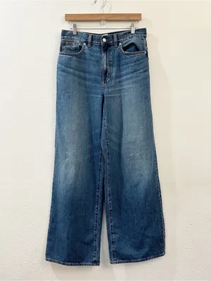 Madewell Superwide Leg Jeans High Rise Blue Denim Size 28 thumbnail 5
