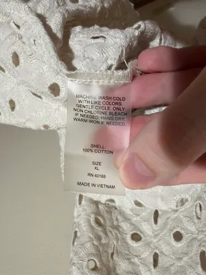 Vitamin A Cream Eyelet Tie-Shoulder Tunic Mini Dress Coverup Size XL thumbnail 4