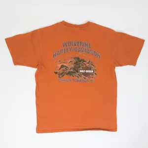 2009 Harley Davidson Orange Wolverine Shirt Size L thumbnail 2