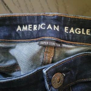 American eagle outfitters wide leg denim jeans women's size 8 thumbnail 4