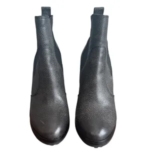 Tory Burch Sullivan Booties 7 Irish Charcoal Leather Lug Platform Chelsea thumbnail 2