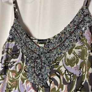 Free People Western Royalty Beaded Dark Floral Boho Sundress S Whimsigoth Fairy thumbnail 6