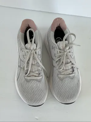ASICS Versablast 4 Women's Gray Knit Sneakers with Pink Collar Trim thumbnail 6