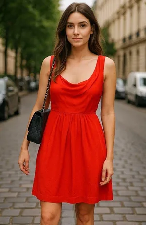 bb dakota terry draped cowl neck dress thumbnail 1