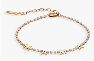 ALEX AND ANI 'Mama' Crystal Tennis Bracelet-Gold thumbnail 1