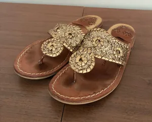 Gold Glitter Jack Rogers Sandals thumbnail 1