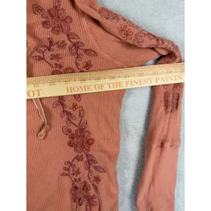 Sundance Catalog Orange Embroidered Sweatshirt Size M Boho Western Beachy thumbnail 7