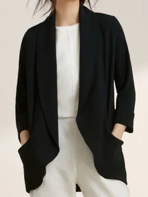 Aritzia Wilfred Chevalier Jacket Blazer Crepe 3/4 Sleeve Black Size 10 thumbnail 6