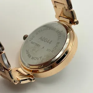 Women’s Rose Gold Crystal Bezel Women’s Fashion Watch Working New Battery thumbnail 6