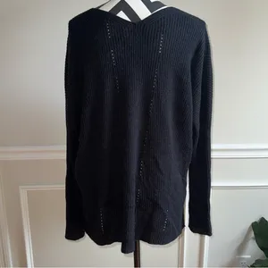 All‎ Saints Rhoda V Neck Sweater Alpaca Wool Blend Black Size small thumbnail 4
