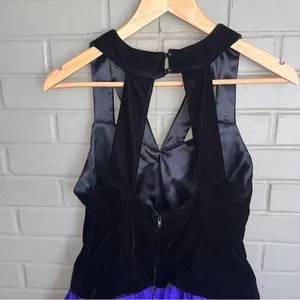 Vintage 80s Jessica McClintock 100% Silk with Black Velvet Bodice Ball Gown 10 thumbnail 10