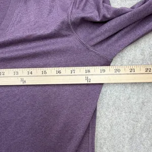 Nike Dri-Fit Shirt Women M V-Neck Long Sleeve Purple Athleisure Activewear Sport thumbnail 6