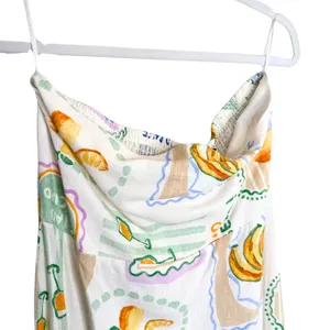 Paper Heart Strapless Fruit Print Maxi Dress Size XL Resort Vacation Linen Boho thumbnail 3
