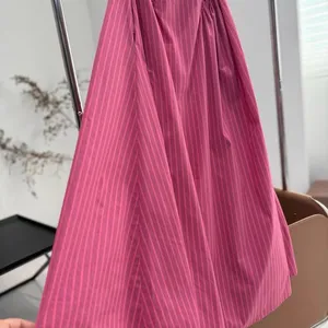 Pistola Sadee Open Back Midi Dress Magenta Pink Stripe Cotton Summer Sundress L thumbnail 13