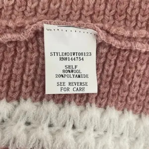 Davi & Dani Women Cozy Tunic Sweater Large Rose Striped Chunky Knit Boutique‎ thumbnail 7