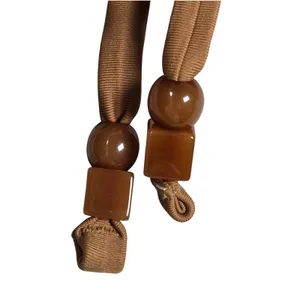Aerie Triangle‎ Bikini Top Tan Ruffle Straps Lace Up Back Size L thumbnail 3