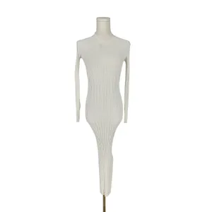 FRAME Ribbed Off White Long Sleeve Midi Sweater Dress Size XXS thumbnail 2