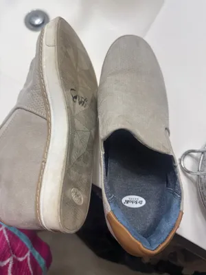 Dr. Scholl's "If Only" wedge slip-on sneakers in a light gray perforated suede material. thumbnail 15