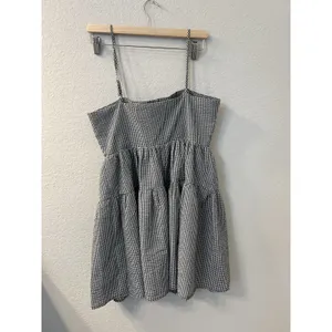 Pink Lily Black and White‎ Gingham Mini Sundress M thumbnail 2