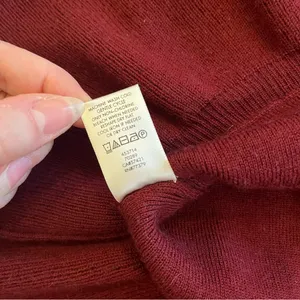 Ann Taylor Wool Blend‎ Short Sleeve Peplum Sweater Small Burgundy Maroon thumbnail 7