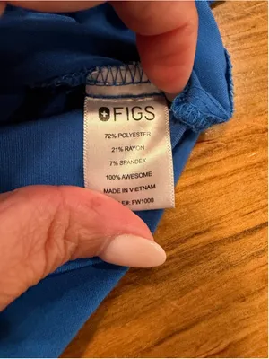 FIGS Technical Collection Blue V-Neck Scrub Top Women's XS Slim Fit Soft Stretch thumbnail 6