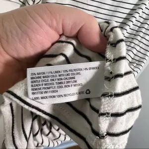 Merona Women's Size XXL T-Shirt Dress‎ Short Sleeve White Black Stripes Crewneck thumbnail 7