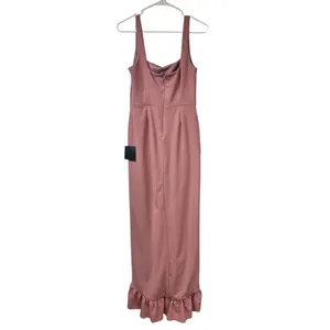 Lulus Immaculate Excellence Pink Sleeveless Ruffled Tulip Maxi Dress Size M NWT thumbnail 5