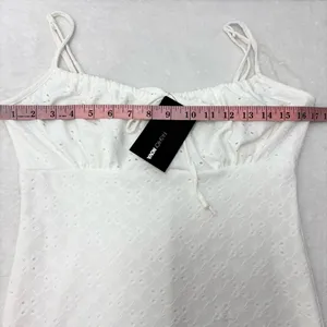 FASHIONOVA Chic Cream Spaghetti Strap White‎ Mini Dress Size L thumbnail 4