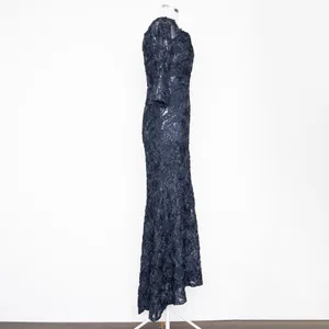 XSCAPE‎ | Sequin Embellished Off-The-Shoulder 3/4-Sleeve Gown thumbnail 5