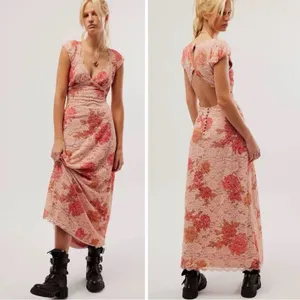 Free People Dainty Ethereal Butterfly Babe Lace Maxi Dress Antique Floral Medium thumbnail 10