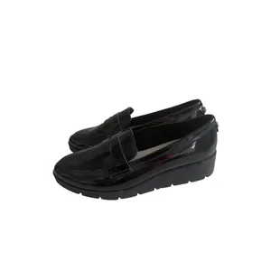 ANNE KLEIN Black Patent Dress Wedges Loafers Size 6.5 thumbnail 7