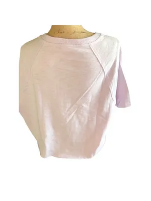 Pink Victoria's Secret Lounge Cotton Short Sleeve Cropped T-Shirt Size XL NWT thumbnail 4