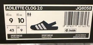 Adidas Adilette Clog 2.0 Sandals Mens Size 9 thumbnail 4