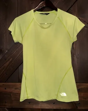 The North Face Athletic Tee Womens Small Neon‎ Green Short Sleeve Flash Dry thumbnail 1