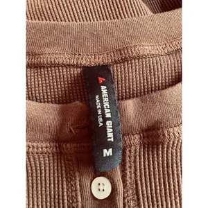 American Giant Shirt Thermal Henley Waffle Brown Size Medium thumbnail 7