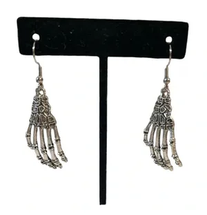 NWT 3 for $20 Silver Skeleton Hands Pierced Drop Earrings‎ “you pick 3” thumbnail 1