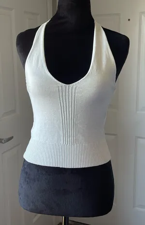 Body By Michelle Ribbed Tie Back Halter Top thumbnail 1