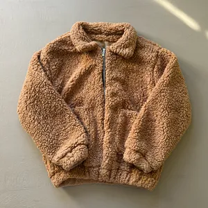 Cozy Zip Up Sherpa Teddy Jacket Brown Size XL thumbnail 1