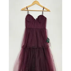 Lulus Unforgettable Poise Maxi Dress Women's XS Plum Purple Tulle Tiered NWT thumbnail 7