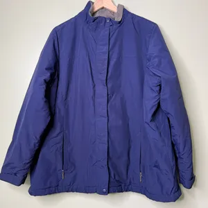L.L. Bean Fleece Lined Full Zip Jacket Navy Blue Women’s Size 2X thumbnail 3