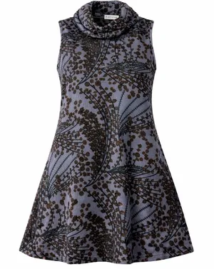 Sleeveless Cowl‎ Neck Floral Print Swing Dress A-Line Coquette Career Womens S thumbnail 1