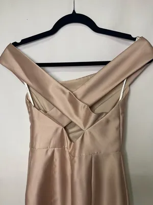 ALFRED SUNG Off-Shoulder Prom Dress in Tan - Size 0 thumbnail 9