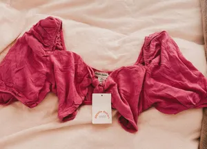 Dippin’ daisy’s pink Marla tie front top NWT thumbnail 1