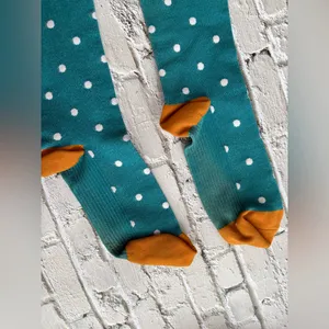 Green Orange Polka Dot Knee High Compression Pressure Socks thumbnail 5
