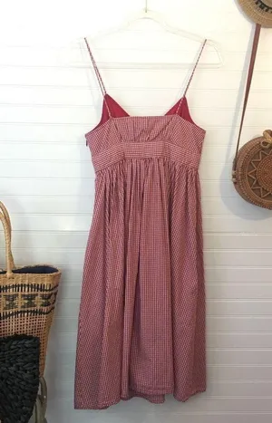 Alexandra Bartlett Gingham Cotton Midi Dress​ Red Size 2 thumbnail 6