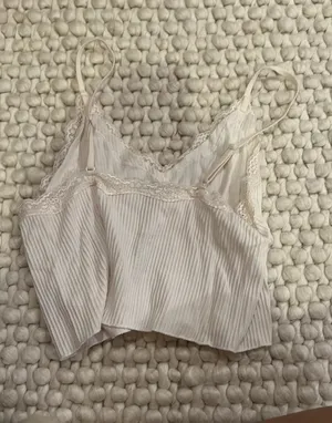 White Francesca’s Lace Tank Top thumbnail 1