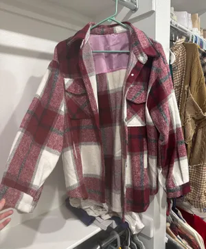 Requirements Red plaid shacket thumbnail 1